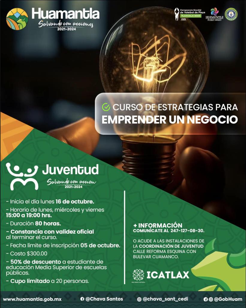Capacitarán a jóvenes de Huamantla para tener éxito en sus propios negocios